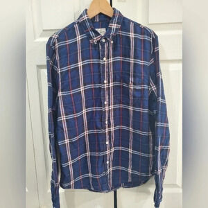 Joe's Jeans Blue Plaid Casual Button Down Shirt